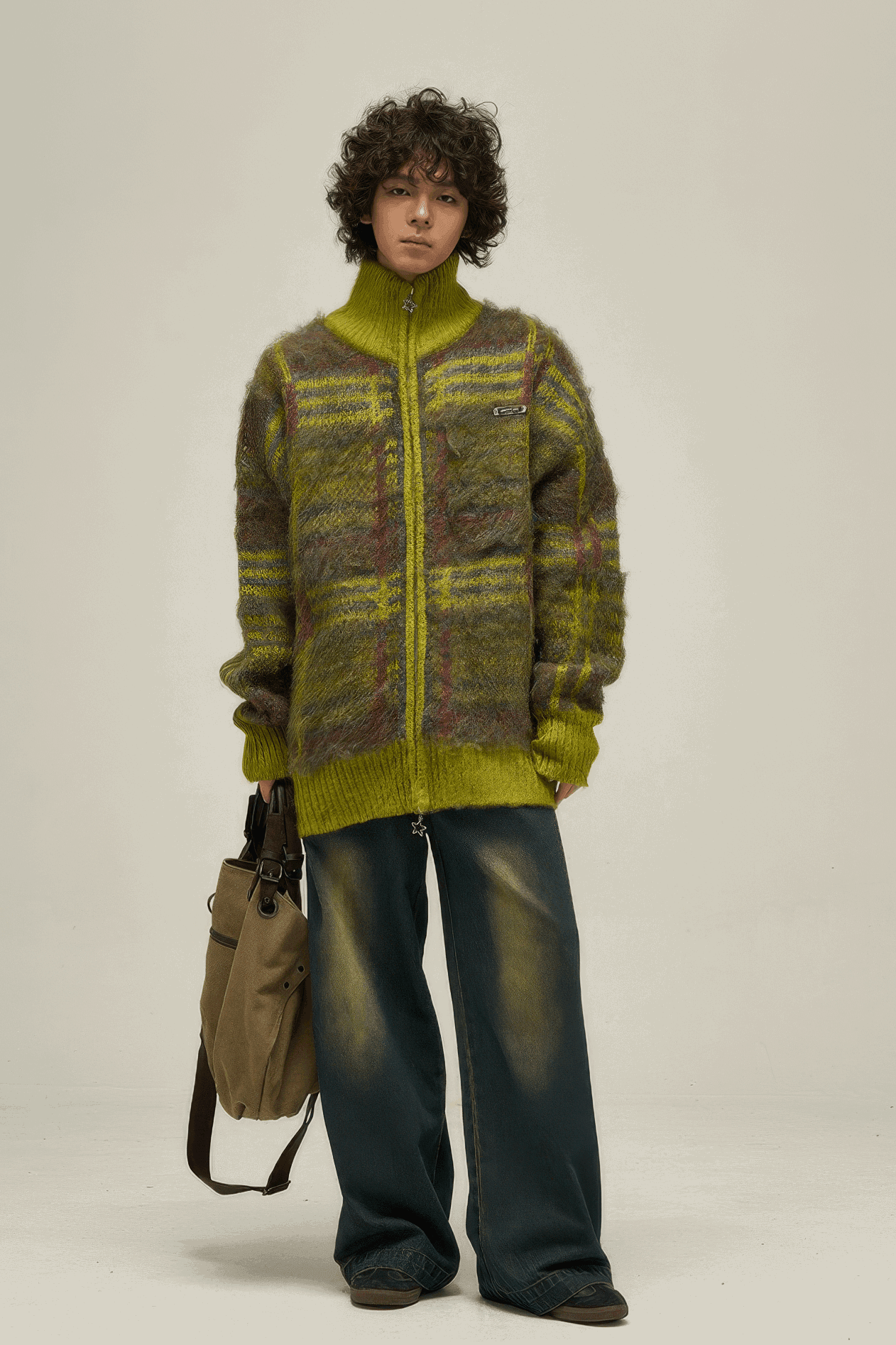 Winter Vintage American Knit Cardigan for Men – Loose & Relaxed