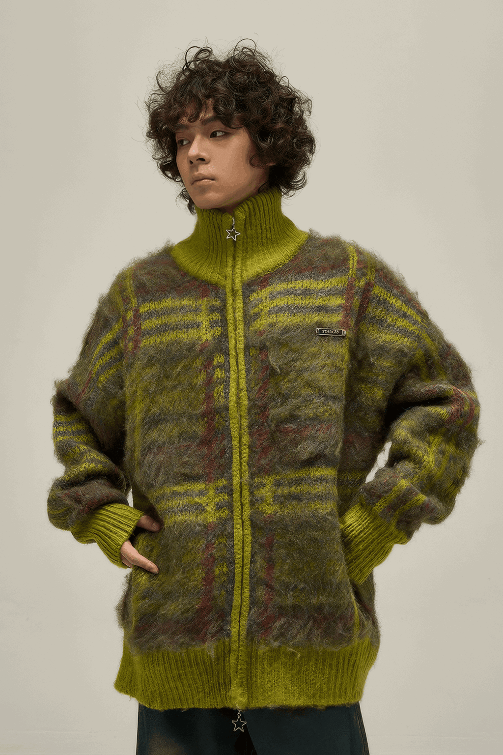Winter Vintage American Knit Cardigan for Men – Loose & Relaxed