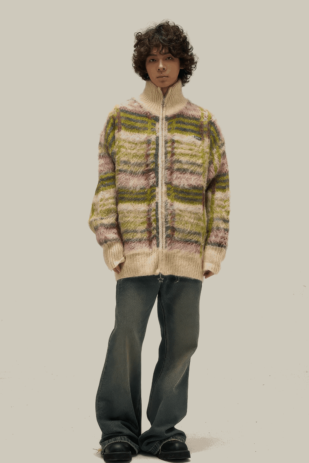 Winter Vintage American Knit Cardigan for Men – Loose & Relaxed