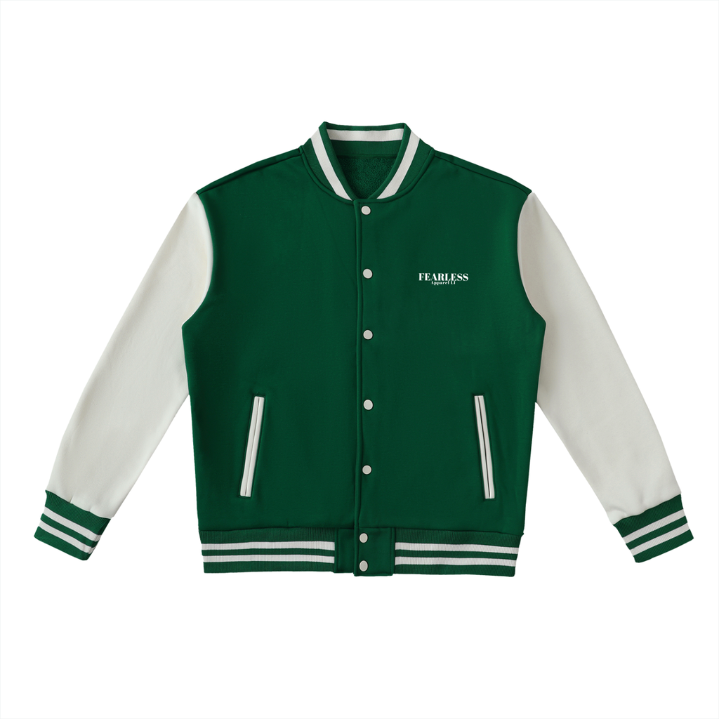Fearless Apparel Line Two-Tone Fleeced Varsity Jacket Own the Streets. Fear Nothing
