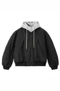 Unisex Detachable Layered Baseball Hoodie Jacket