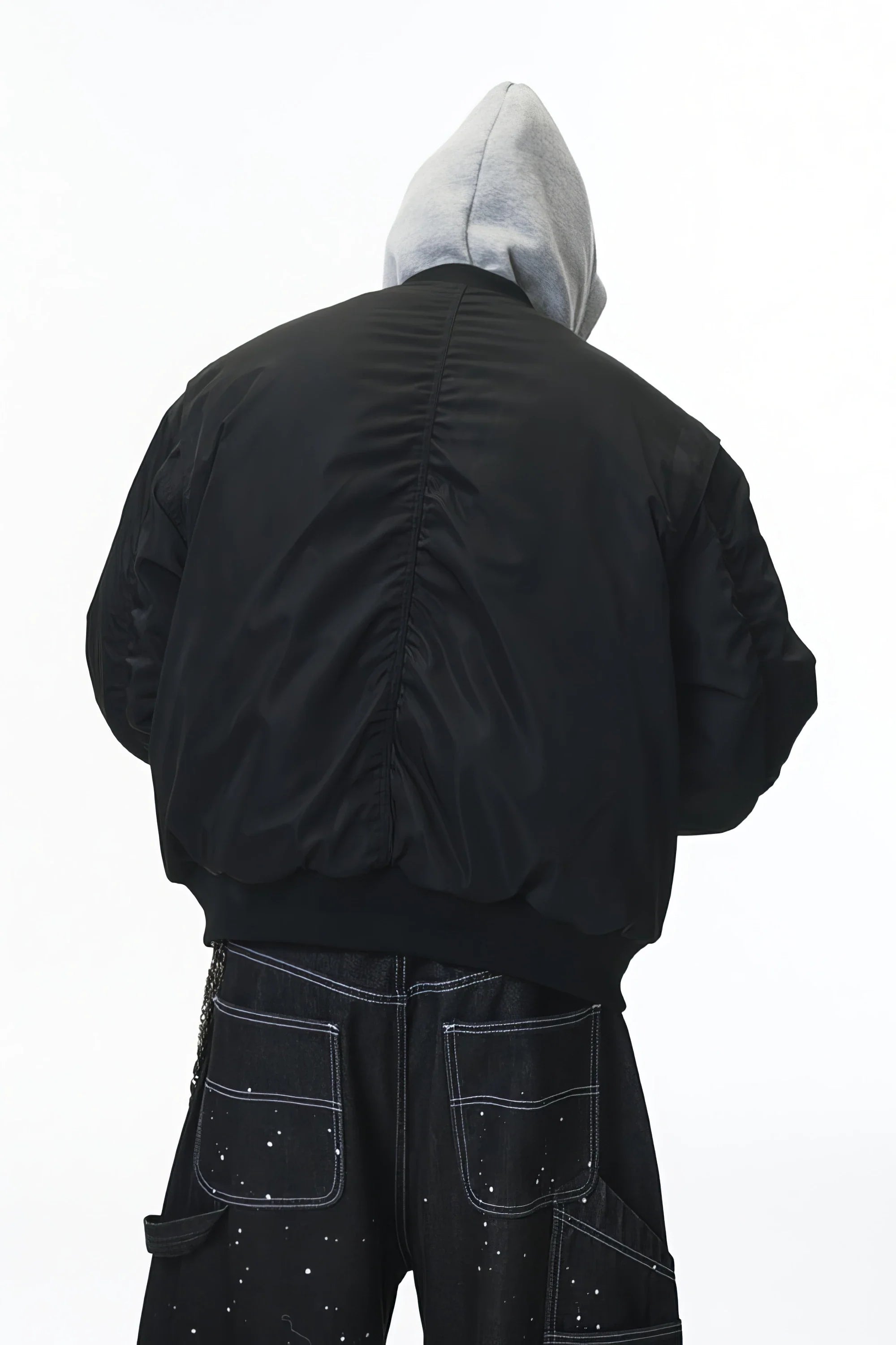 Unisex Detachable Layered Baseball Hoodie Jacket